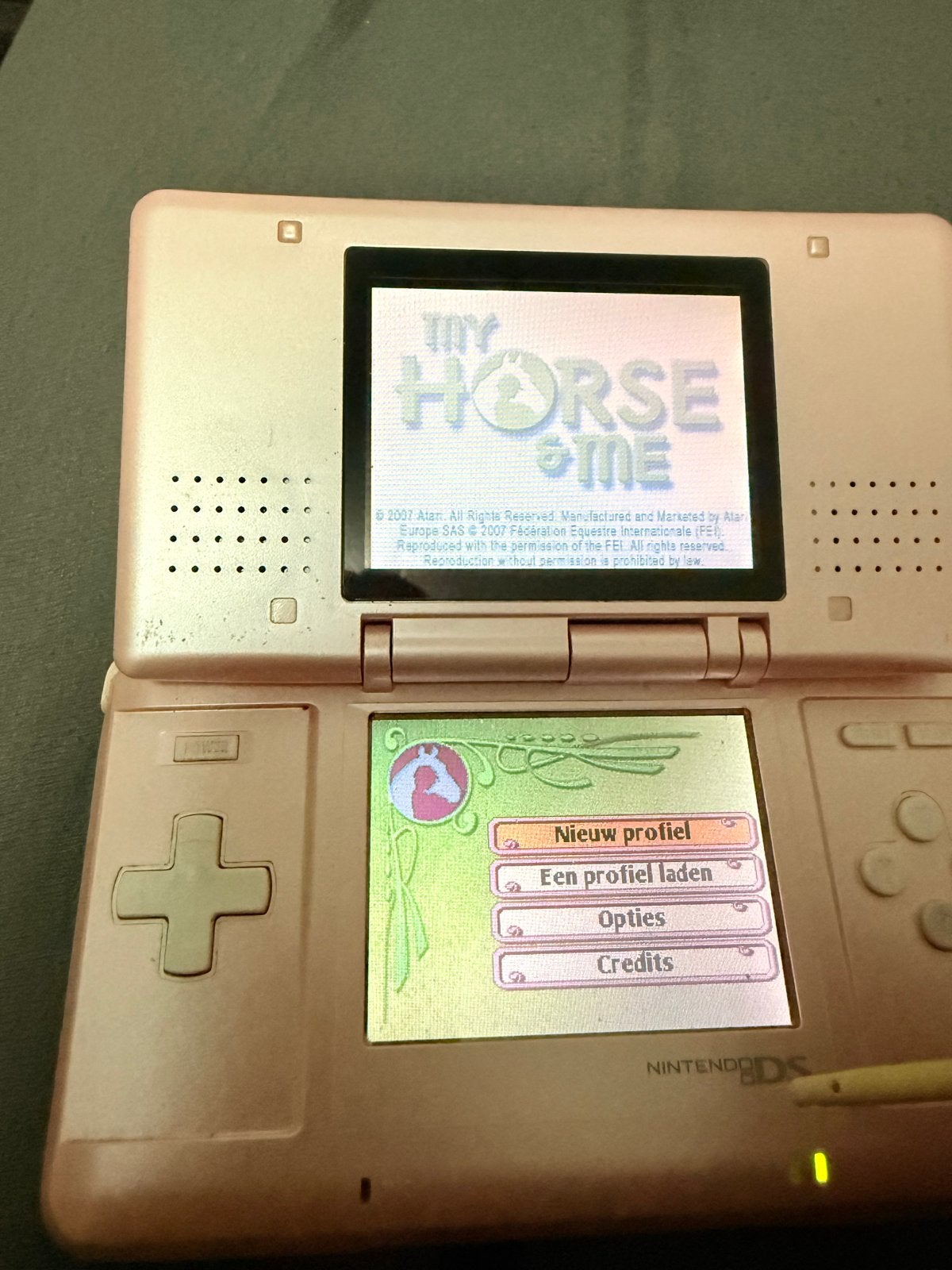 Roze Nintendo DS Lite met vlekjes in touchscreen, Spelcomputers en Games, Spelcomputers | Nintendo DS, Ophalen of Verzenden, Roze