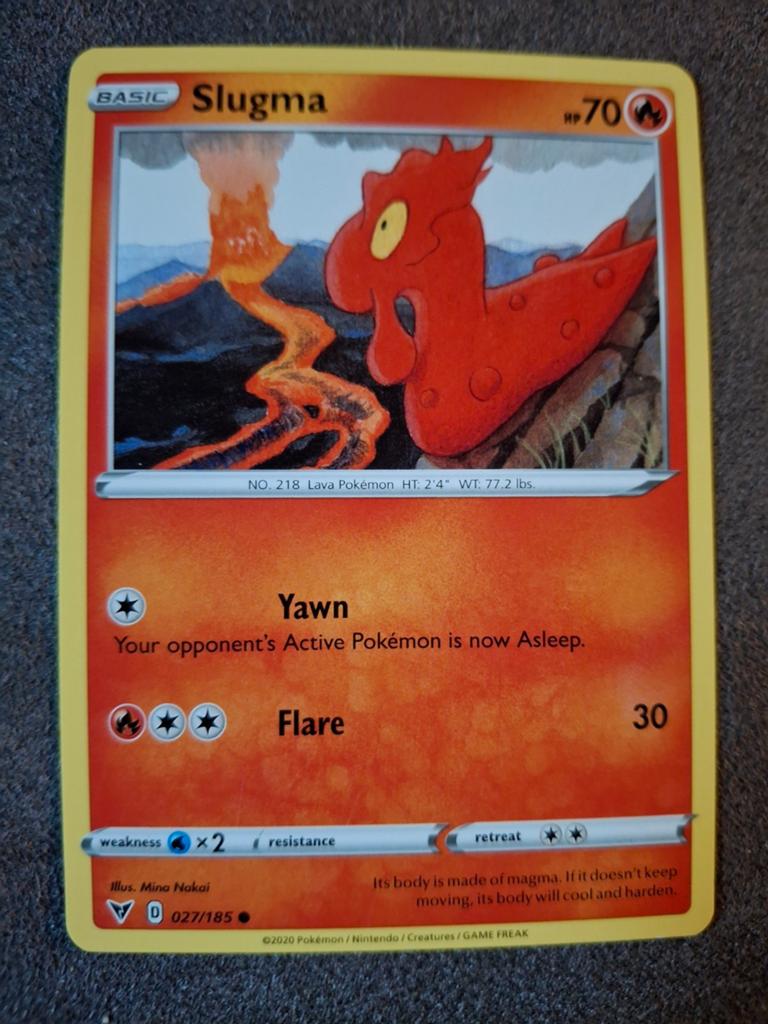 Pokemon kaart Slugma 027/185, Ophalen of Verzenden, Zo goed als nieuw, Losse kaart