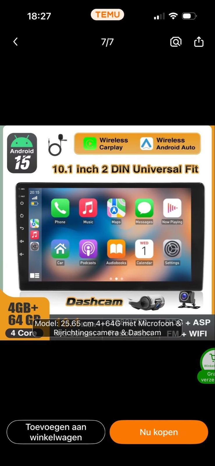 Essgoo 25.65 cm Android Autoradio met Camera en Microfoon, Ophalen, Nieuw