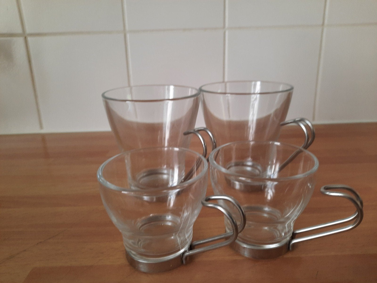 Set van 4 stevige glazen met handvat - koffie en thee, Ophalen of Verzenden, Nieuw