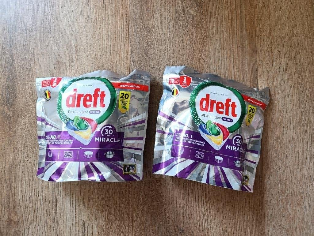 Dreft platinum miracle 20 capsules, Ophalen of Verzenden, Dweilemmer, -bak, of -wagen