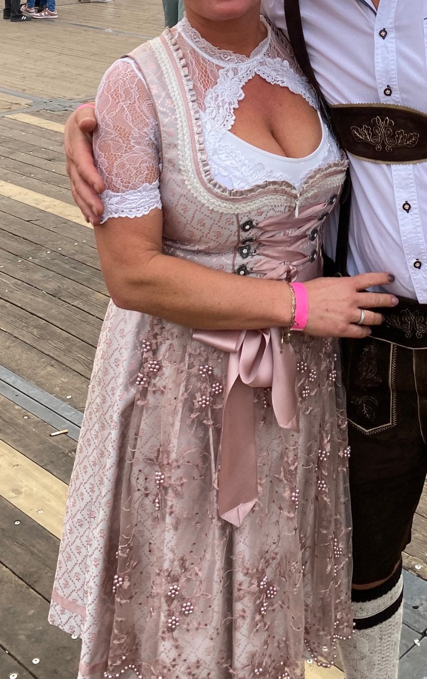 Dirndl jurk, Kleding | Dames, Ophalen of Verzenden, Zo goed als nieuw, Maat 38/40 (M), Roze