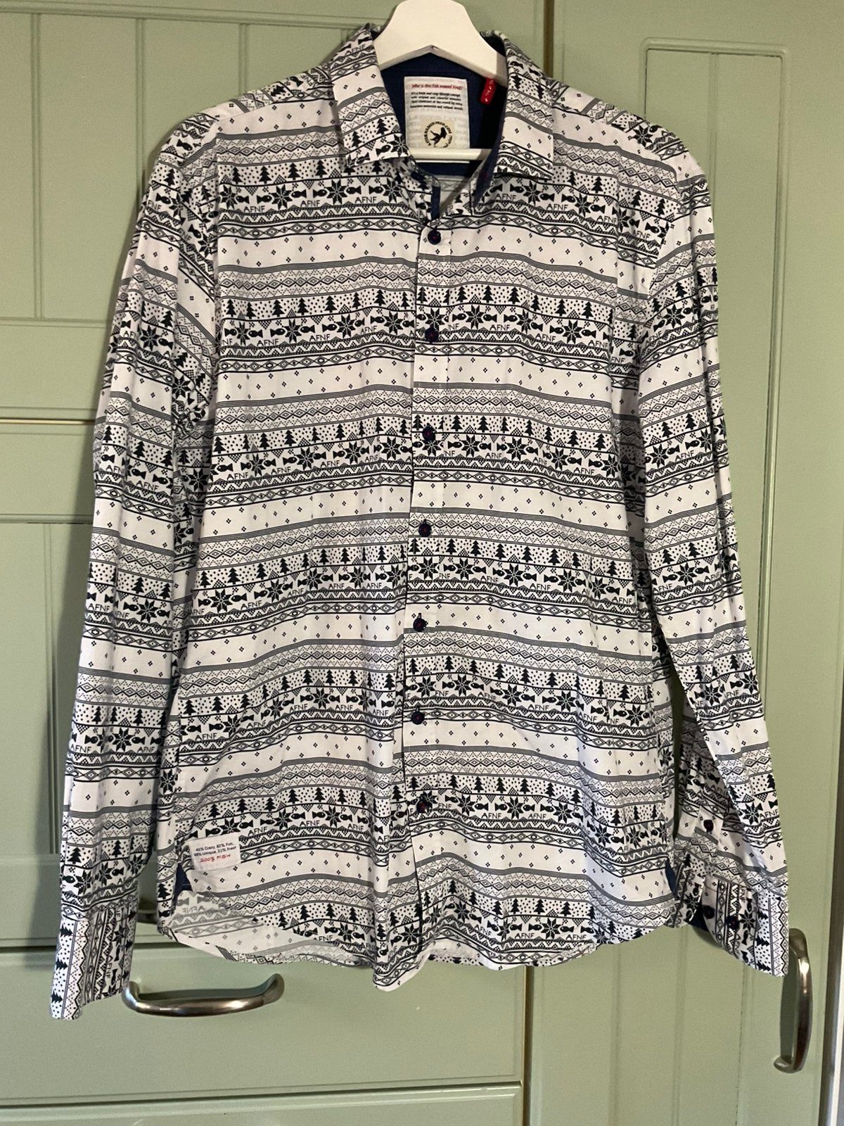 A Fish Named Fred maat XL - Chrimas Kerst, Ophalen of Verzenden, Zo goed als nieuw, Wit, Halswijdte 43/44 (XL)