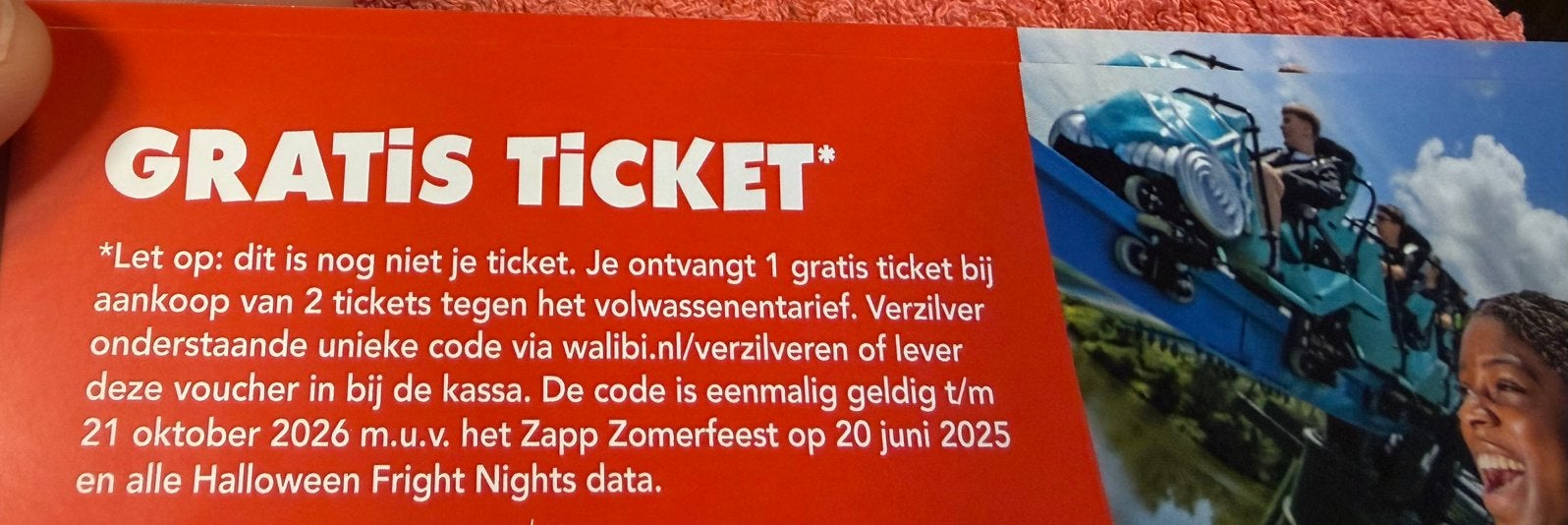 gratis kaartje walibi, Tickets en Kaartjes, Twee personen, Kortingsbon, Pretpark