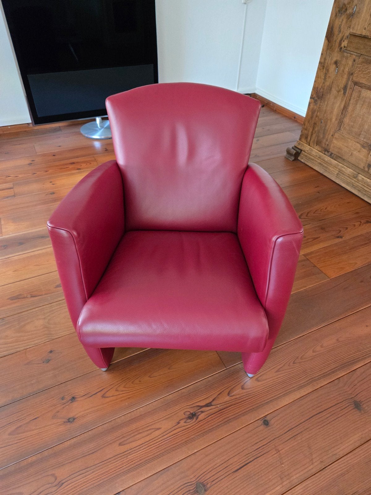 Luxe Jori Vinci JR-3280 leren fauteuils - Bordeauxrood, Ophalen, Zo goed als nieuw, Modern, Luxe, 50 tot 75 cm