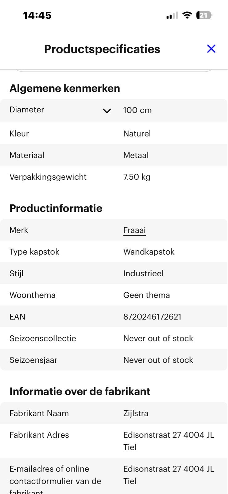 Firaai Woody kapstok 2x6 haken - Zo goed als nieuw, Wandkapstok, 100 tot 150 cm, Ophalen of Verzenden, Zo goed als nieuw