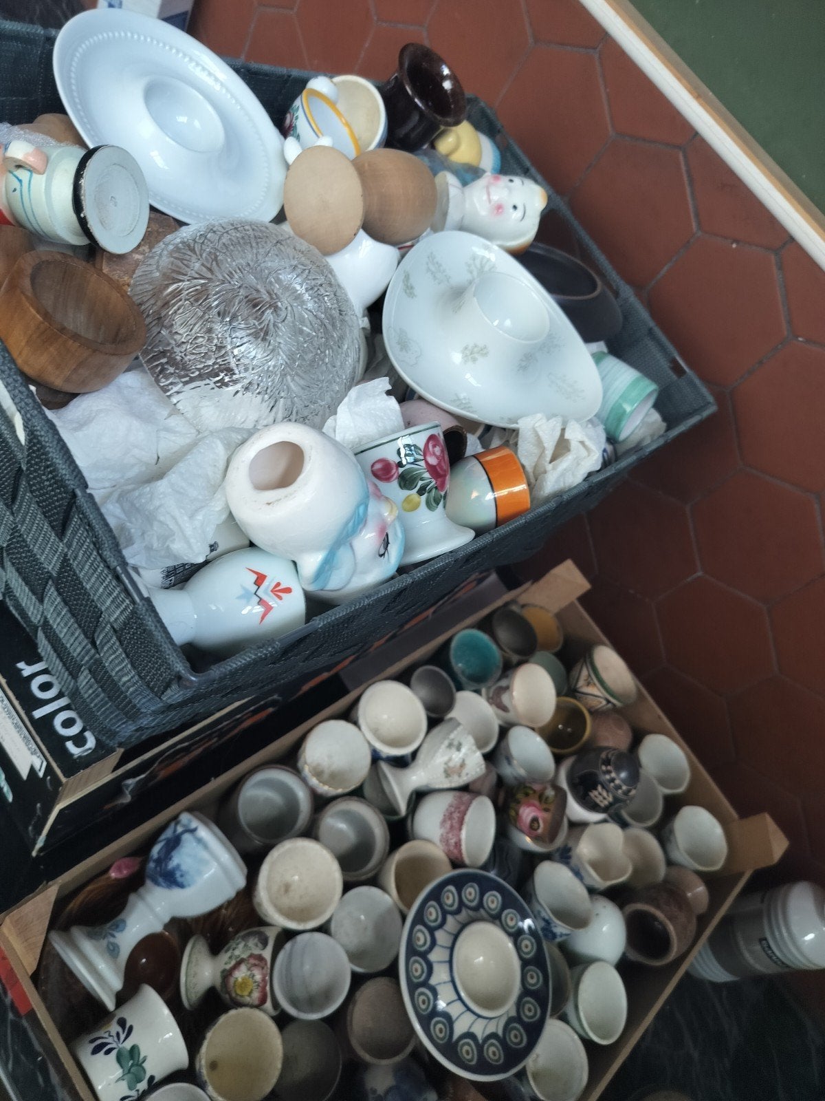 Grote verzameling eierdoppen, eierdopjes vintage antiek, Ophalen of Verzenden, Gebruikt