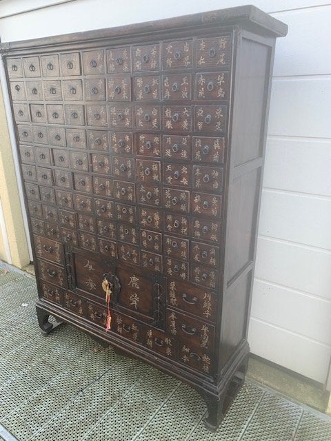 Chinese (Koreaanse) Antieke apothekerskast XXXL, Ophalen, Koreaanse lade kast, 150 tot 200 cm, 150 tot 200 cm