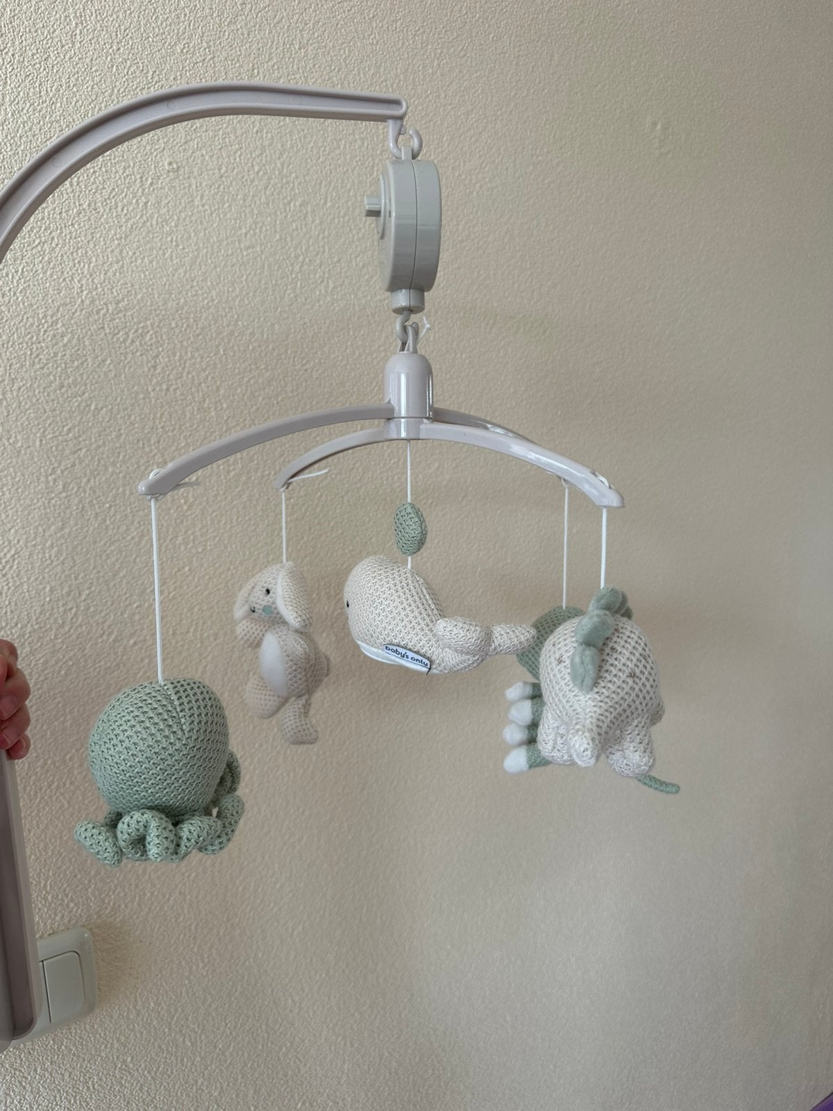 Muziekmobiel Animals laurel green/warm linen, Ophalen, Zo goed als nieuw, Overige typen