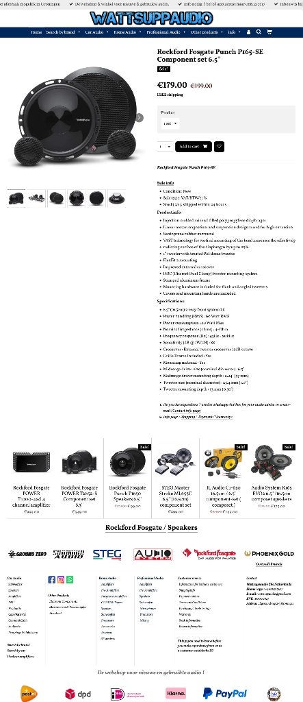 Rockford Fosgate Punch P165-SE Composet / Speakers 16.5cm, Auto diversen, Autospeakers, Audio Design, Nieuw, Am Breilingsweg 3, 76709 Kronau, Duitsland