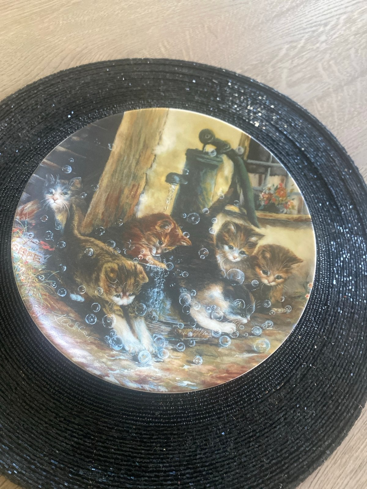 Seltmann Weiden Sierbord "Schäumender Spaß" Katten, Antiek en Kunst, Ophalen of Verzenden