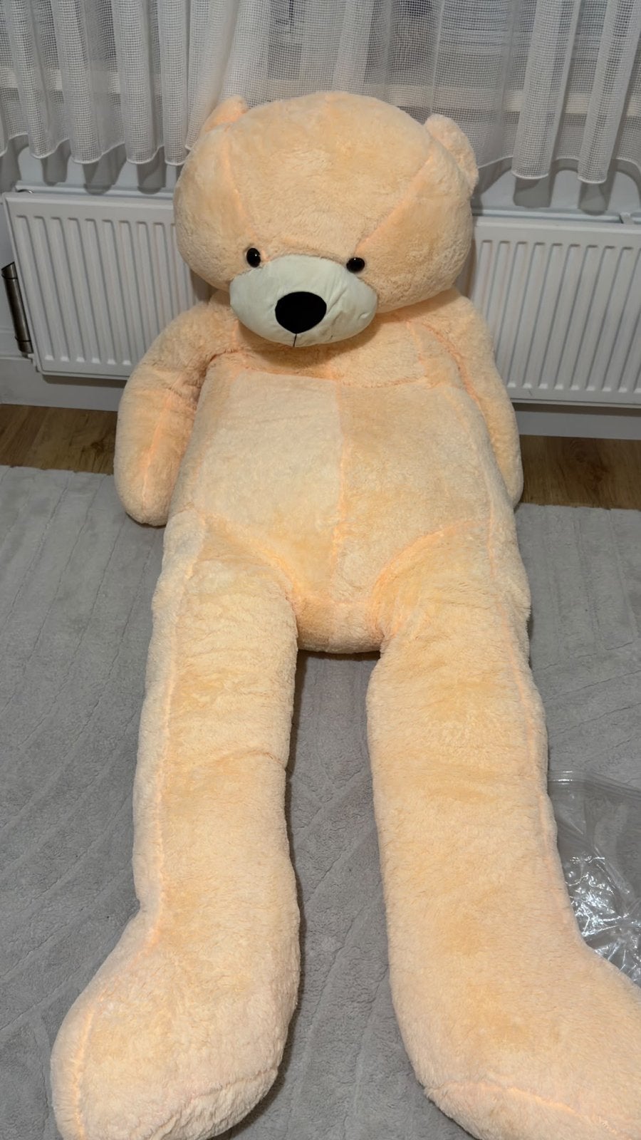 Grote knuffelbeer - Zacht en knuffelbaar 220CM, Kinderen en Baby's, Ophalen, Beer, Zo goed als nieuw, Beige