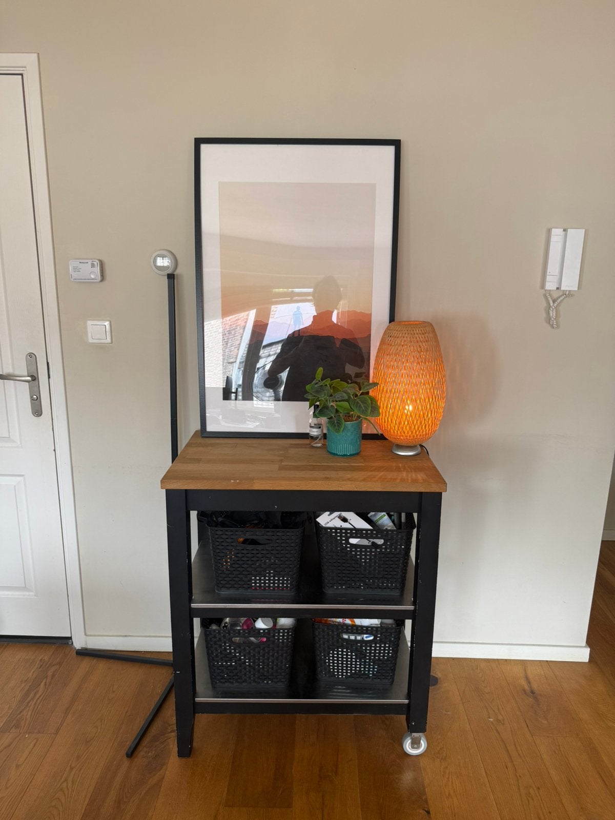 IKEA TORNVINKEN / Keukentrolley - Zwart met Hout, Ophalen, Gebruikt, 55 tot 75 cm, 60 cm of meer