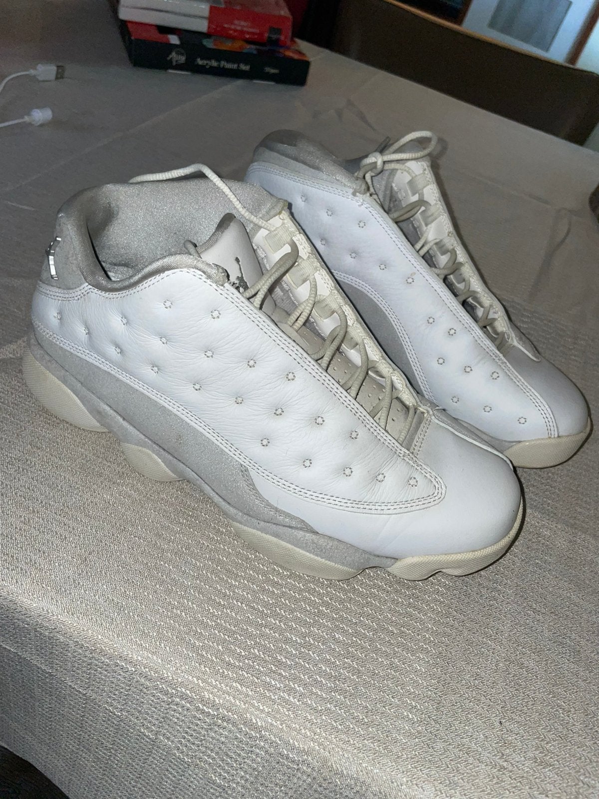 Air Jordan 13 Retro Low “Pure Money” Maat 42, Wit, Ophalen of Verzenden, Sneakers of Gympen, Zo goed als nieuw