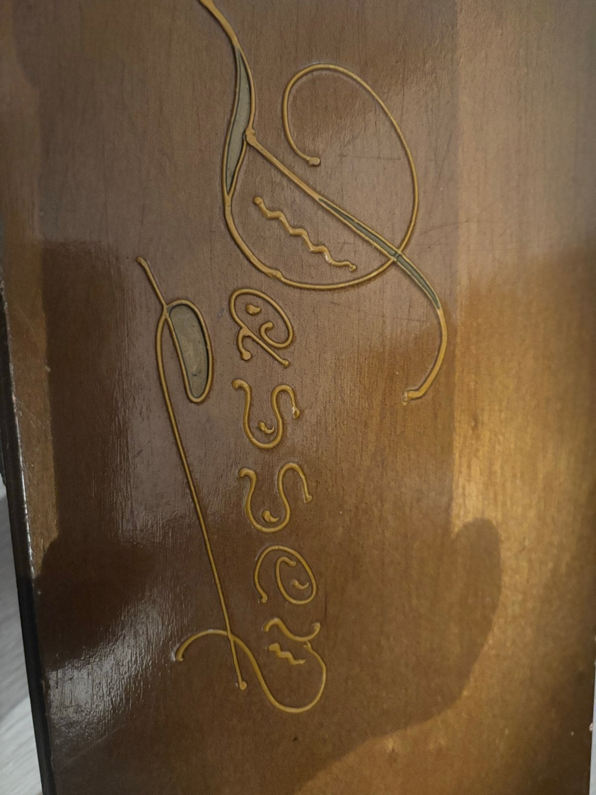Vintage houten kistje met parelmoer inleg, Antiek en Kunst, Ophalen of Verzenden