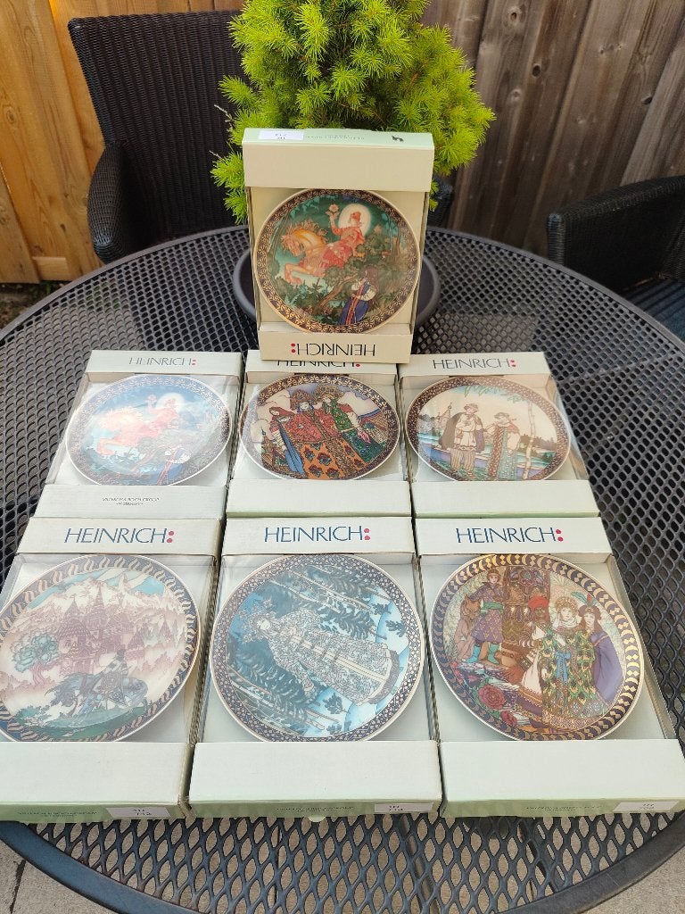 7 x Heinrich porseleinen verzamelborden Russische motief, Ophalen of Verzenden