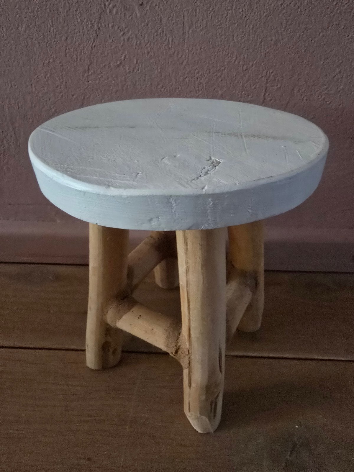 Schattig & Robuust houten decoratiekrukje  plantenstandaard, Ophalen of Verzenden, Nieuw, Hout