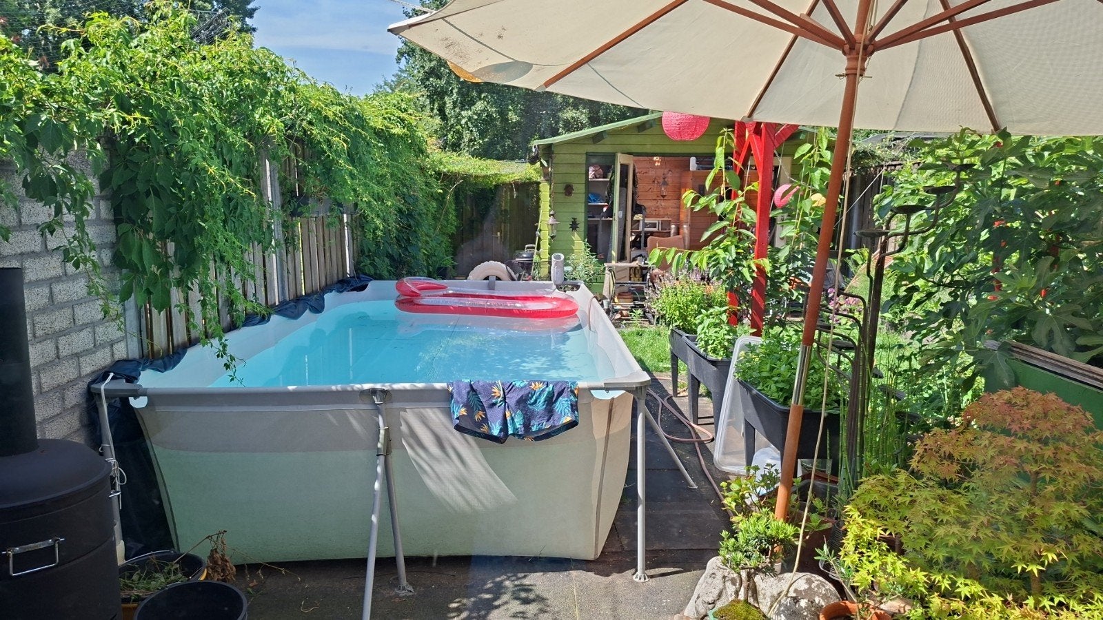 Zwembad met frame, Tuin en Terras, Ophalen, Gebruikt, 200 tot 300 cm, 80 tot 120 cm