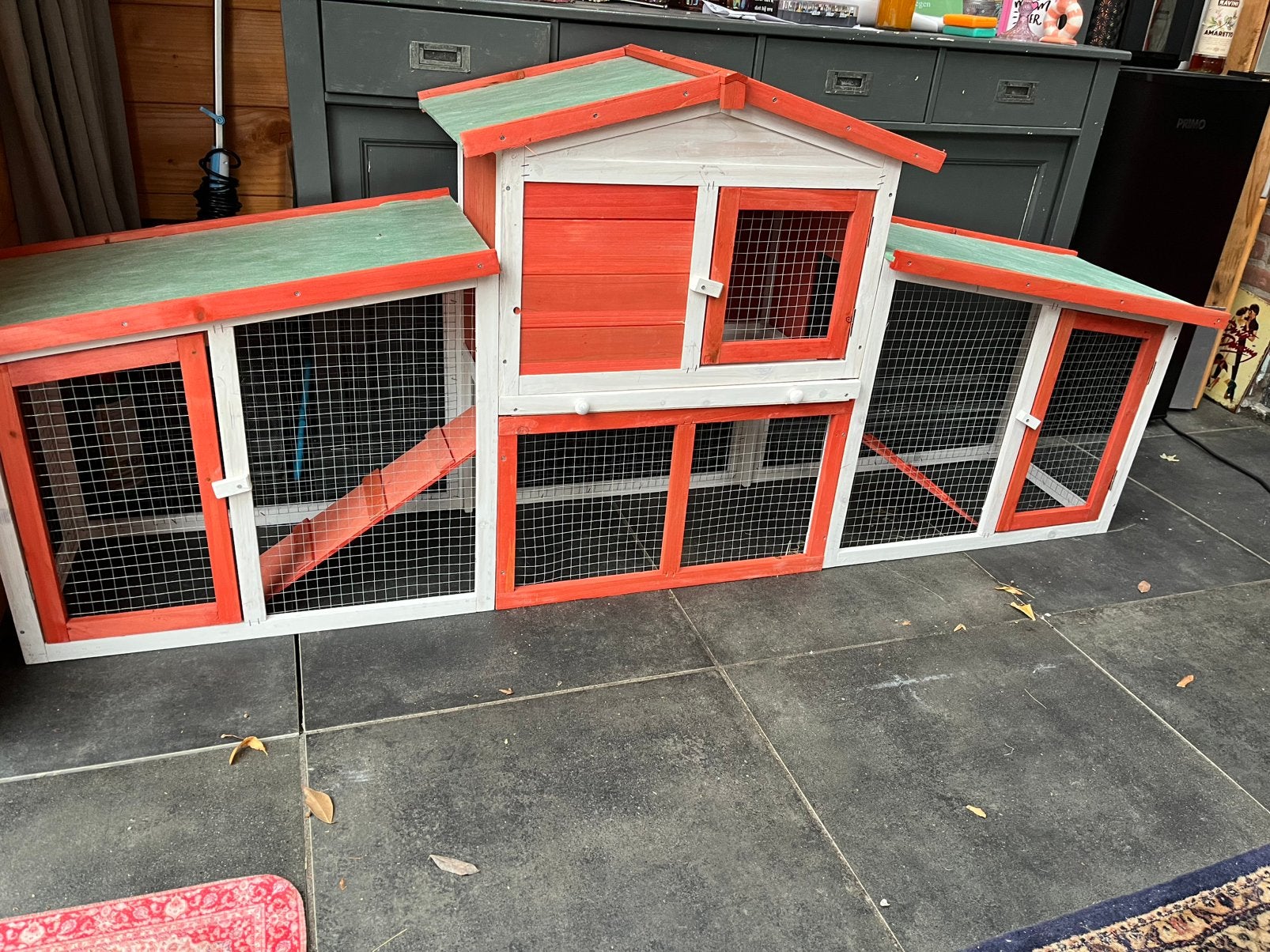 Nieuw konijnenhok, Dieren en Toebehoren, Knaagdieren en Konijnen | Hokken en Kooien, Ophalen, 110 cm of meer, Zo goed als nieuw
