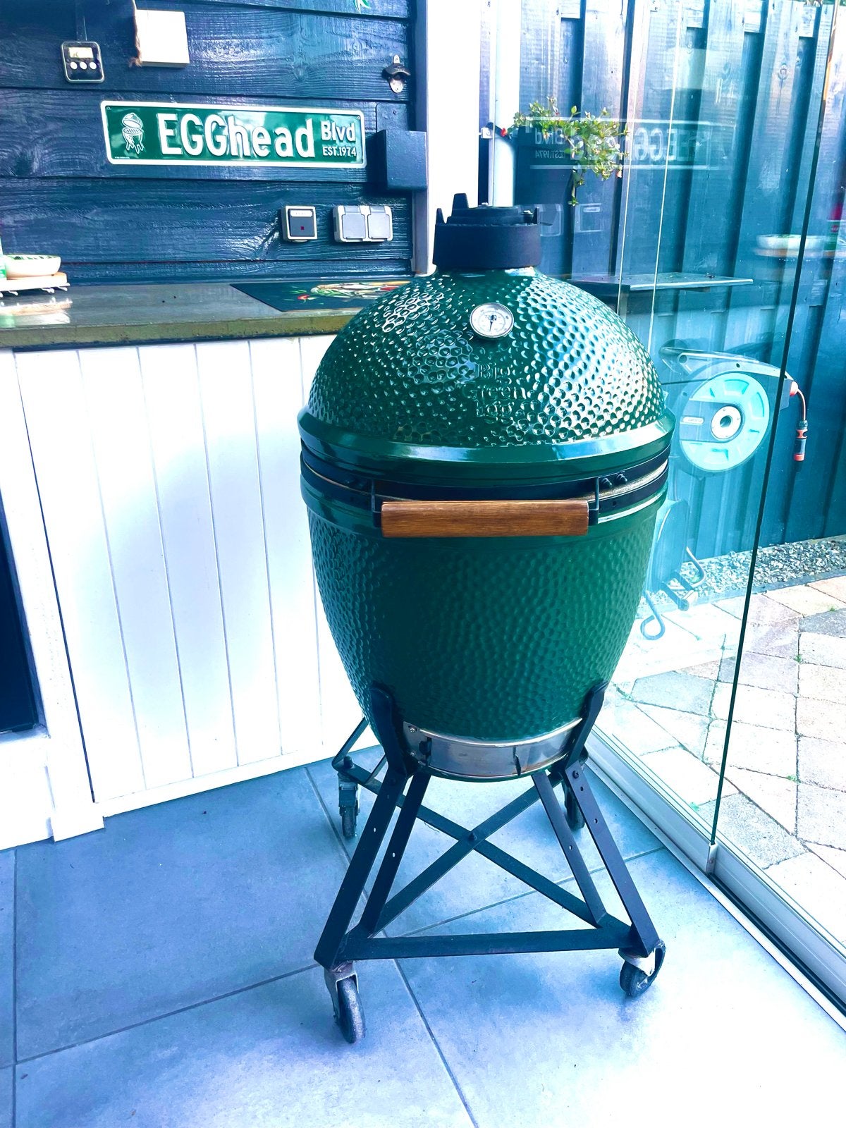 Big Green Egg Large Kamado BBQ, Ophalen, Zo goed als nieuw, Met accessoires