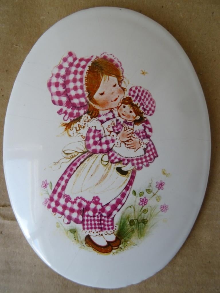 Vintage tegel set vintage ovale tegels Gingham Girl 10x14cm, Ophalen of Verzenden
