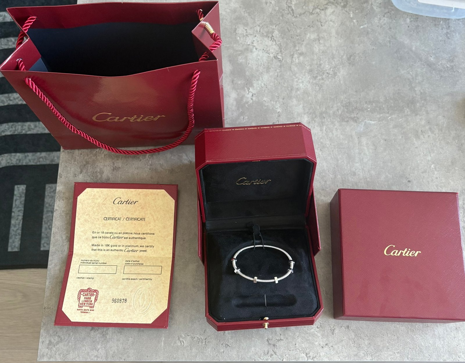 CARTIER ECROU ARMBAND screw moer spijker bracelet, Ophalen of Verzenden, Nieuw, Zilver