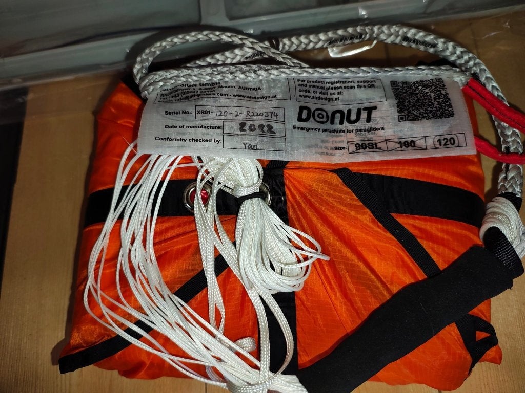 paragliding reserve donut 120 (2022), Sport en Fitness, Ophalen, Zo goed als nieuw, Scherm