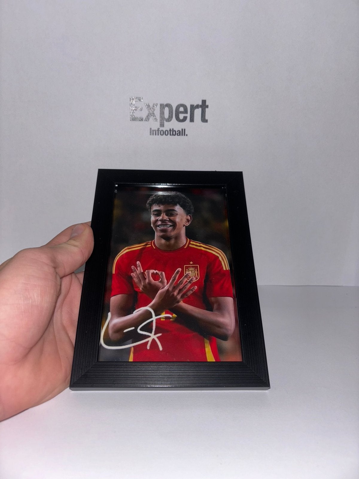 Lamine yamal gesigneerde foto ingelijst - spanje, Ophalen of Verzenden, Nieuw, Buitenlandse clubs, Spelerskaart