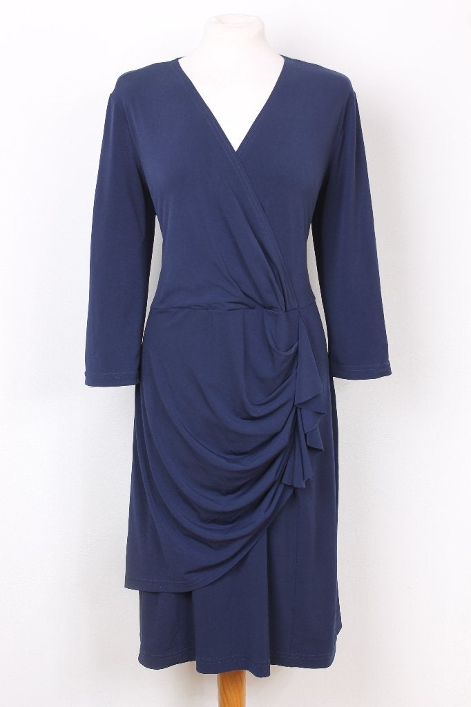 Geplooide jurk CAROLINE BISS maat 46, Blauw, Maat 46/48 (XL) of groter, Ophalen of Verzenden, Zo goed als nieuw