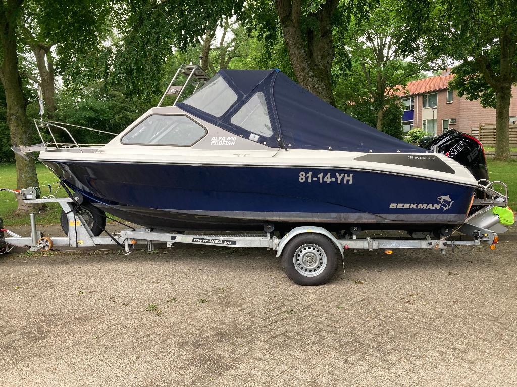 Unieke BEEKMAN 590 Mercury XS PRO en trailer, Watersport en Boten, 35 cm, Viertaktmotor, Beekman, 115 pk