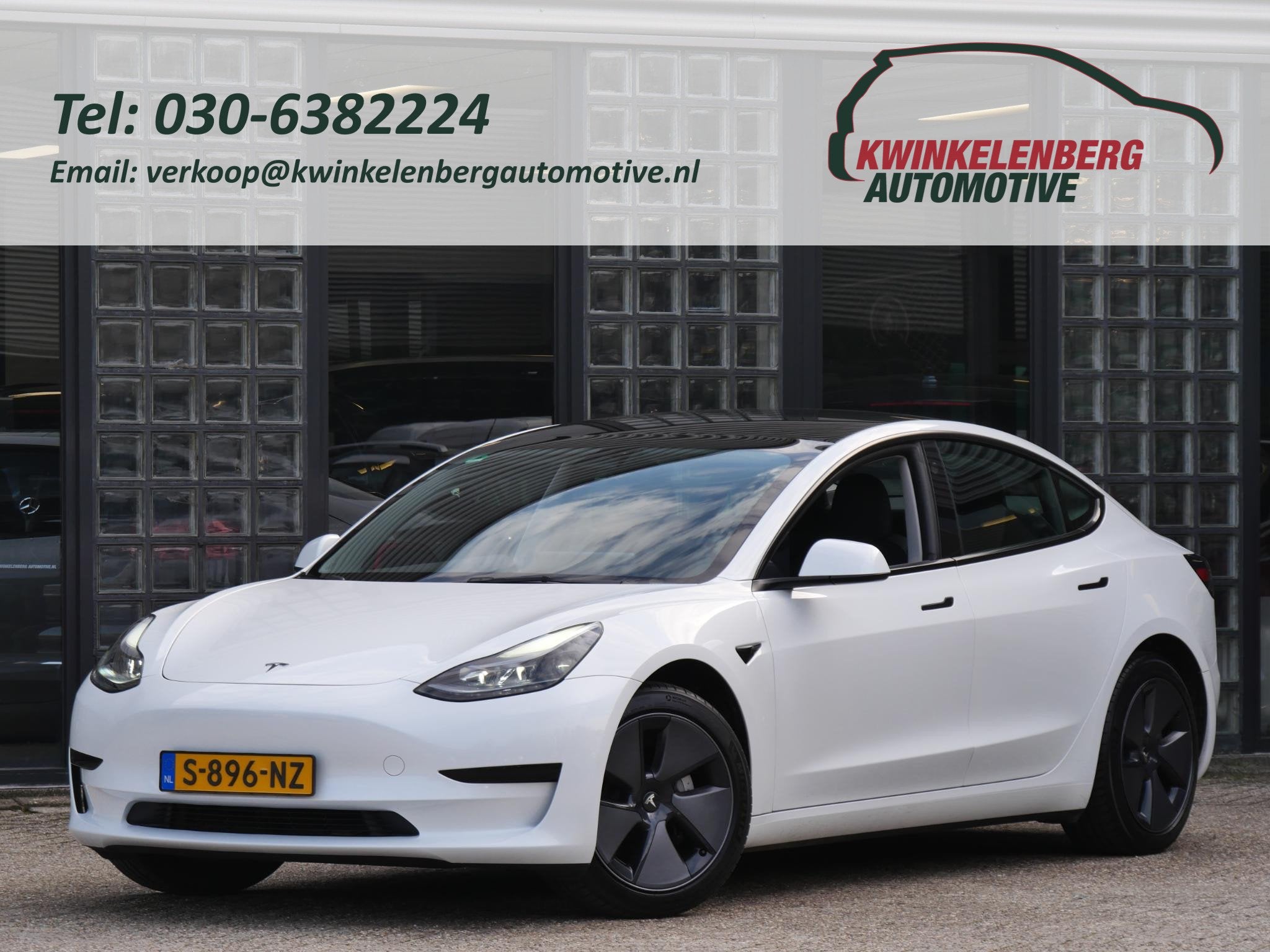 Tesla Model 3 RWD 60kWh PLUS/ WARMTEPOMP/ LFP ACCU/ TREKHAAK, Automaat, Achterwielaandrijving, Gebruikt, Zwart