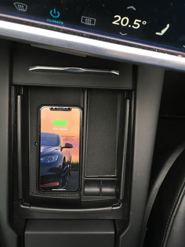 Model S/X - Middenconsole organiser met draadloze lader, Ophalen of Verzenden, Zo goed als nieuw