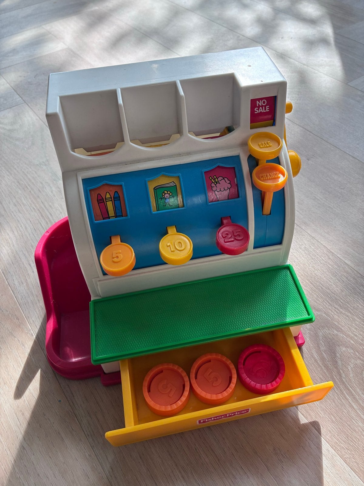 Fisher-Price Kassa Speelgoed incl. 4 munten, Kinderen en Baby's, Ophalen, Gebruikt, Speelset, Met geluid