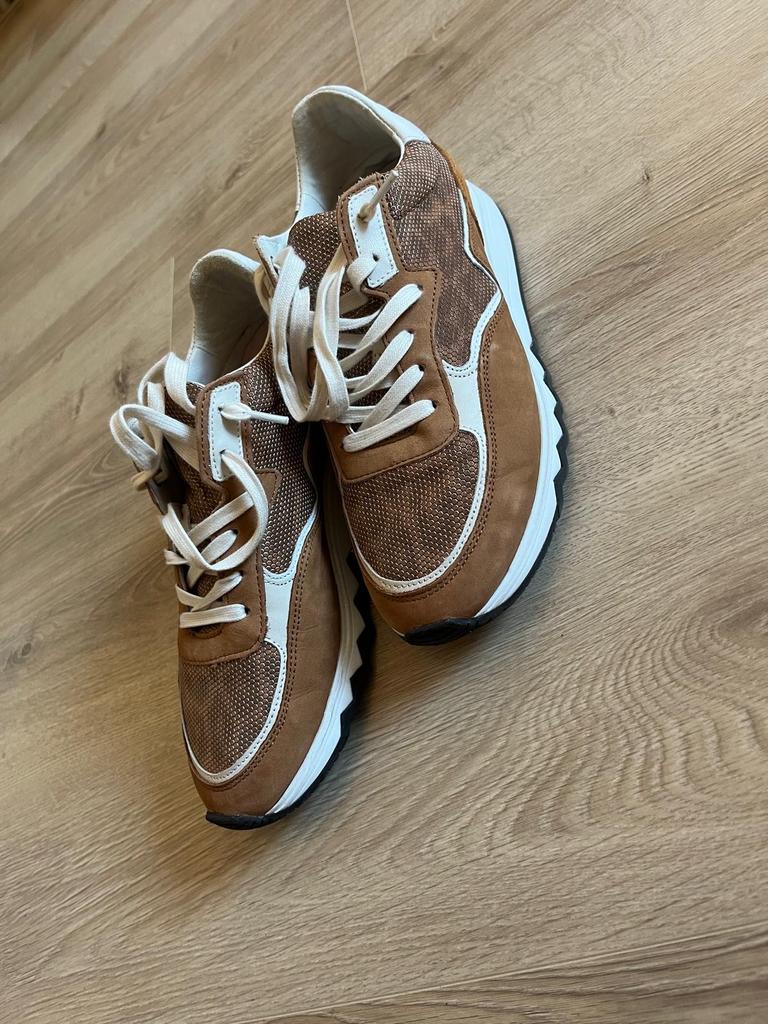 Floris van Bommel - Stijlvolle cognac sneakers - Maat 39, Kleding | Dames, Schoenen, Bruin, Ophalen of Verzenden, Sneakers of Gympen