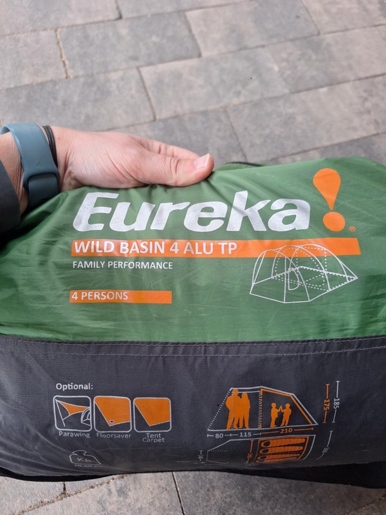 Eureka tent wild basin 4. Aluminium stokken., Caravans en Kamperen, Ophalen of Verzenden, Gebruikt, Tot en met 4