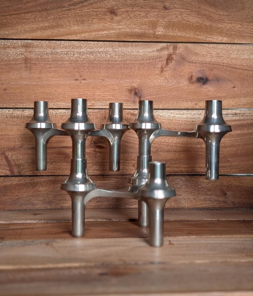 Vintage modulaire kandelaars "Stoff Nagel" - 3 stuks, Ophalen of Verzenden, Overige materialen