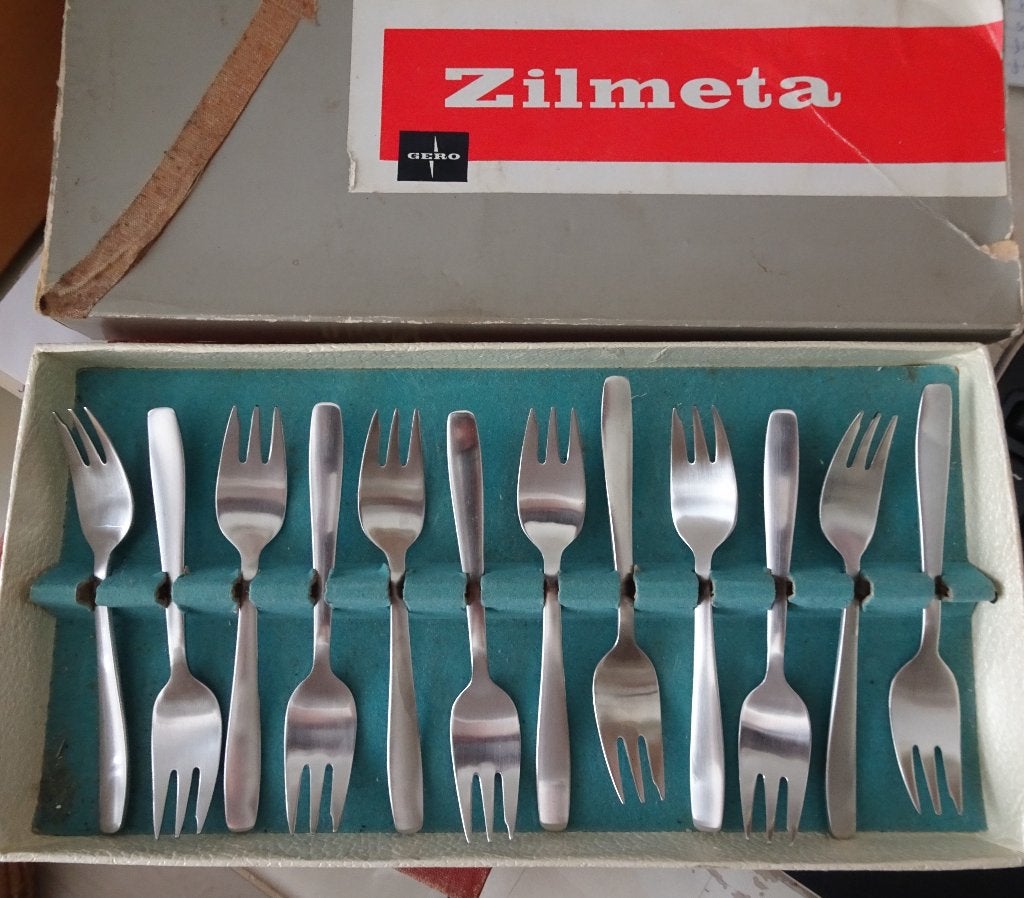 RETRO DOOS MET GEBAKSVOKKJES VAN ZILMETA, Ophalen of Verzenden