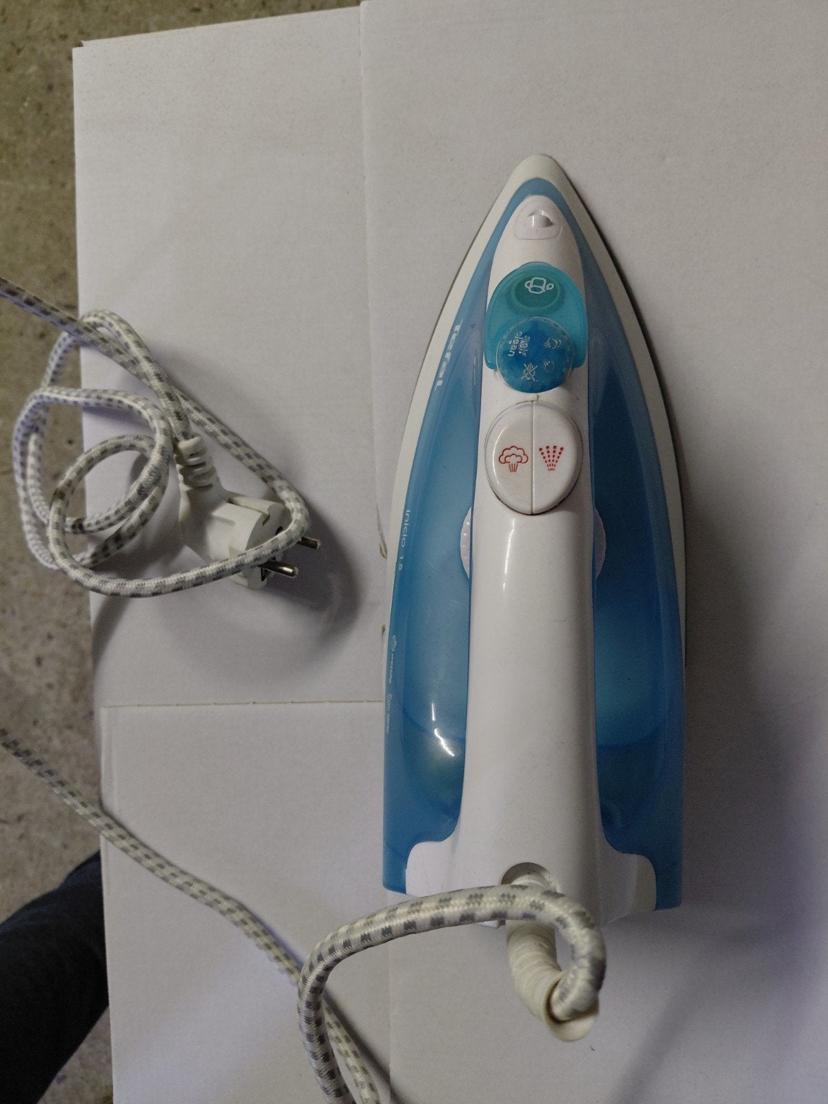 Tefal Inicio 15 Strijkijzer - Wit/Blauw, Ophalen, Gebruikt, Strijkijzer met snoer