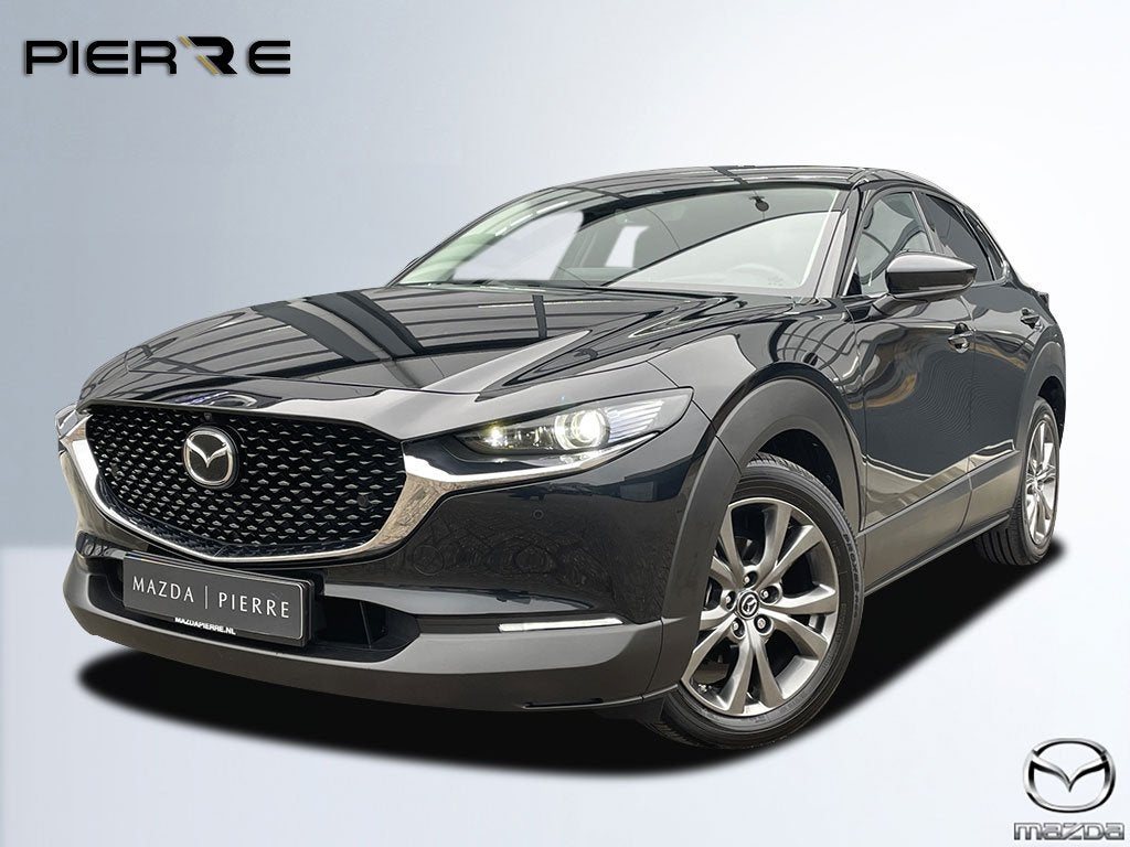 Mazda CX-30 2.0 e-SkyActiv-X 186 M Hybrid Automaat Exclusive, Auto's, Stof, Gebruikt, Overige brandstoffen, Zwart