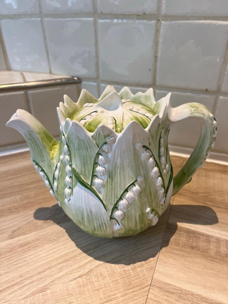 Unieke Vintage Vietri Italië Handbeschilderde Theepot, Ophalen of Verzenden
