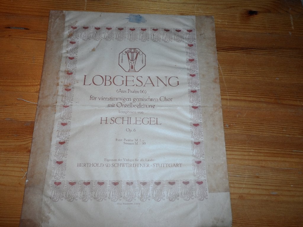 H. Schlegel - lobgesang op. 6, Gebruikt, Koor, Ophalen of Verzenden, Religie en Gospel