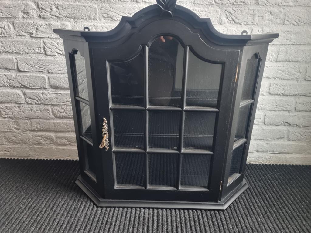 Wand vitrinekastje zwart, Ophalen, 25 tot 50 cm, 50 tot 100 cm, Minder dan 100 cm
