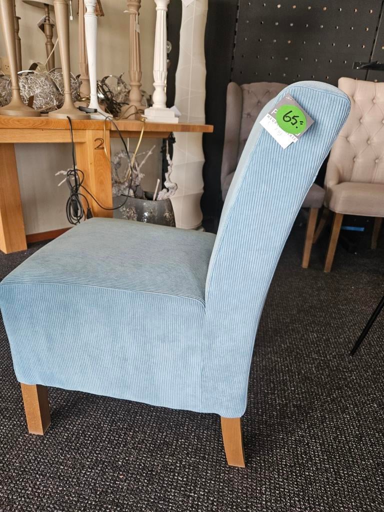 Eetkamerstoel serrano ribstof blauw opruiming, Ophalen of Verzenden, Nieuw, Blauw, Eén