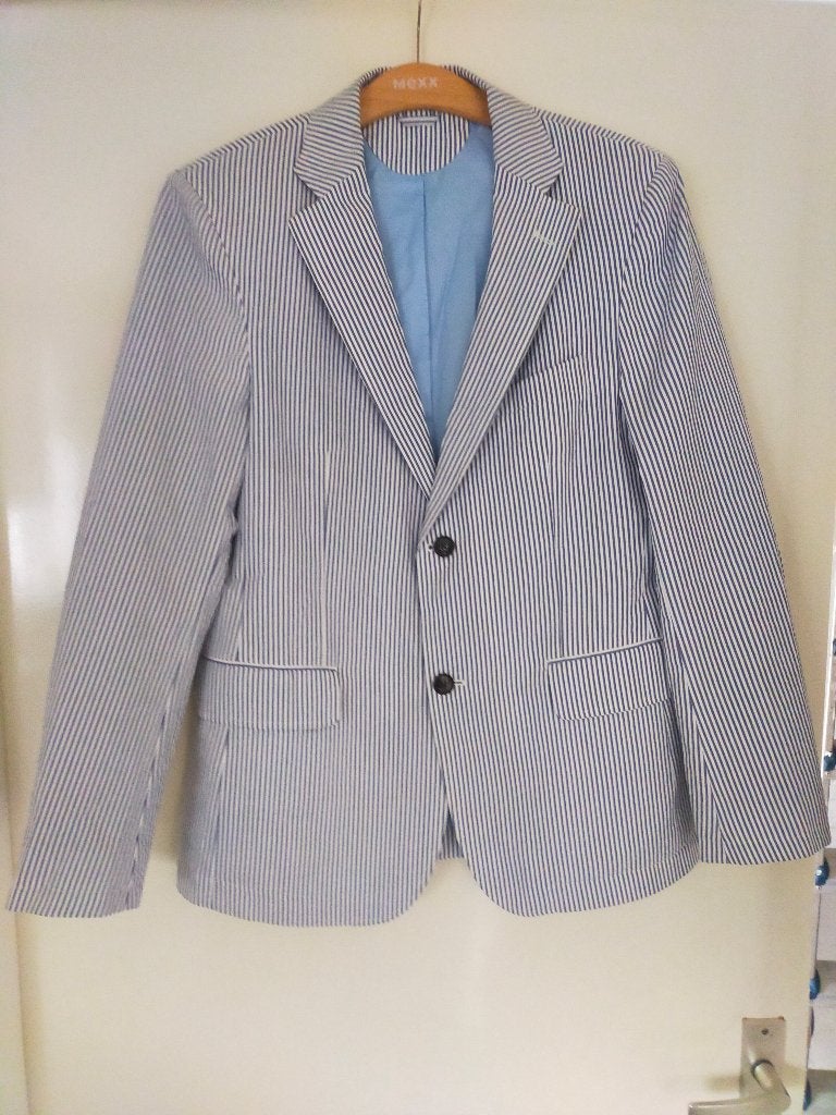 Blauw-wit gestreept colbert McGregor, Verzenden, Zo goed als nieuw, Maat 48/50 (M), Blauw