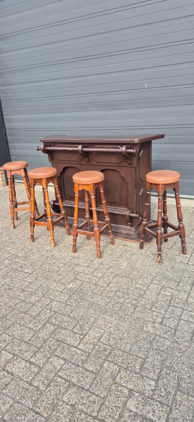 barretjes met barkrukken mancave thuisbar 3 stuks, Huis en Inrichting, Barren, Ophalen, Gebruikt, Geen, Inclusief barstoelen