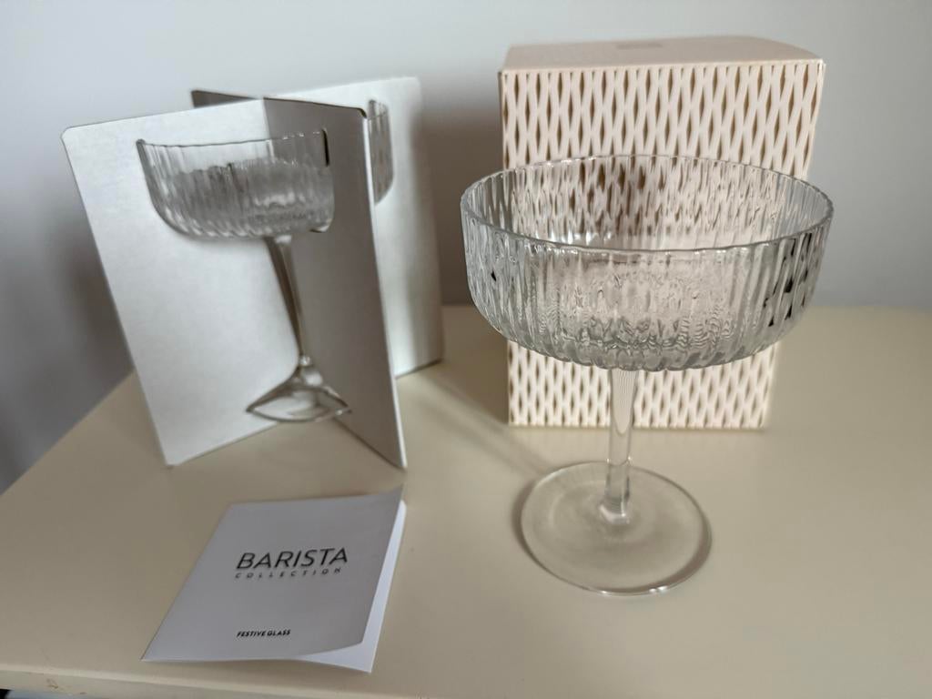 Twee Nespresso x Fusalp Barista Festive Glas, Glas of Glazen, Nieuw, Ophalen of Verzenden, Glas