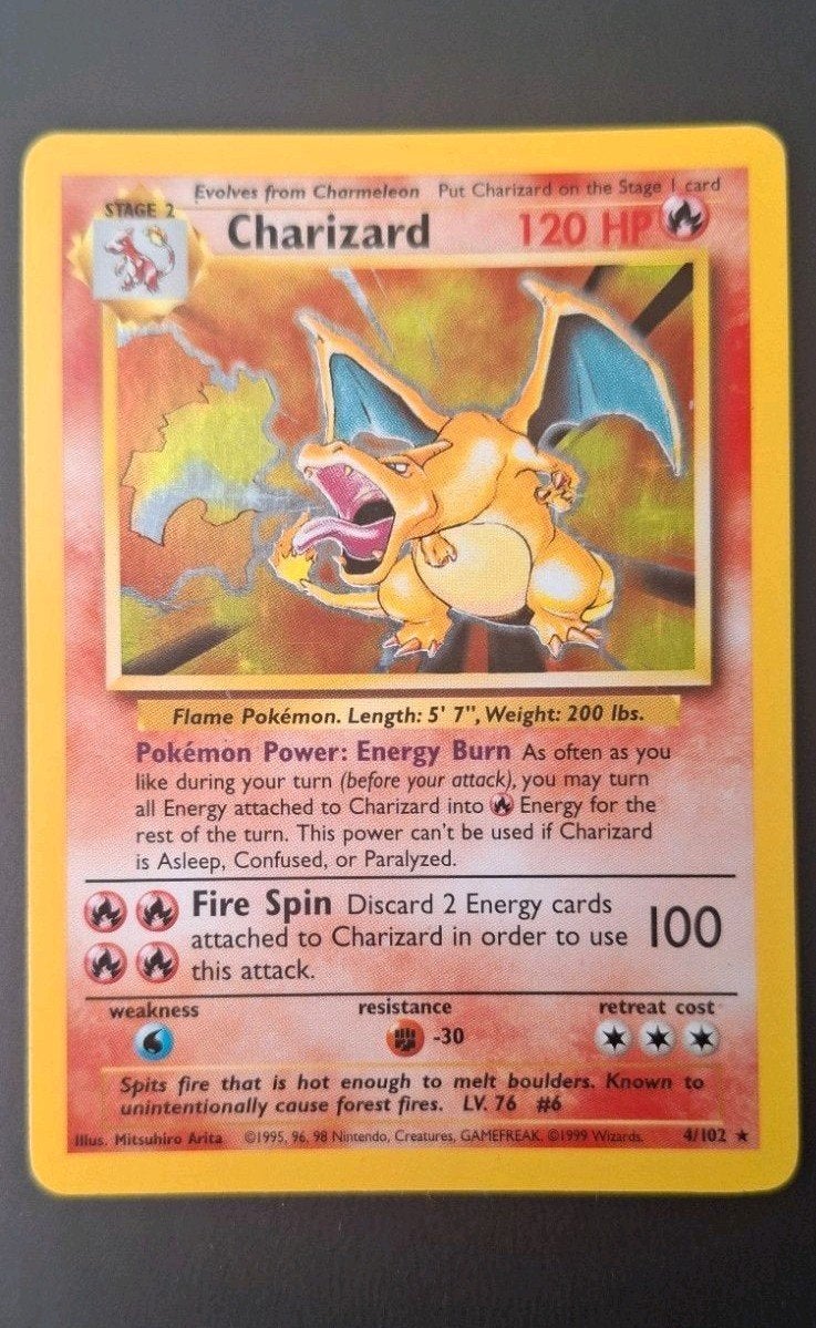 Pokémon Charizard 1st Edition Base Set Holo 4/102, Ophalen of Verzenden