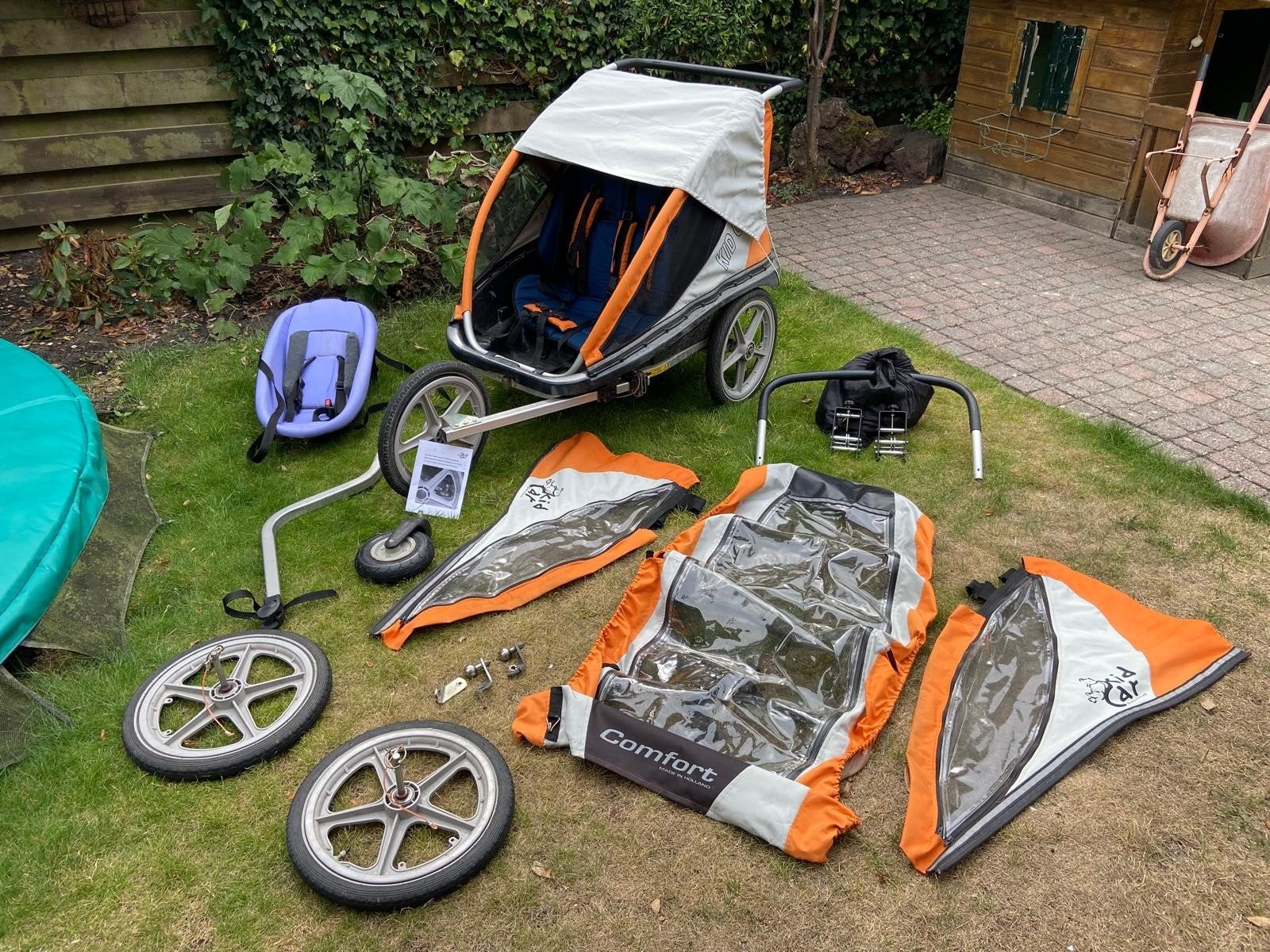 Kidcar fietskar met babyschaal en vele extra's, Ophalen, Gebruikt, Kinderkar, 40 tot 60 kg