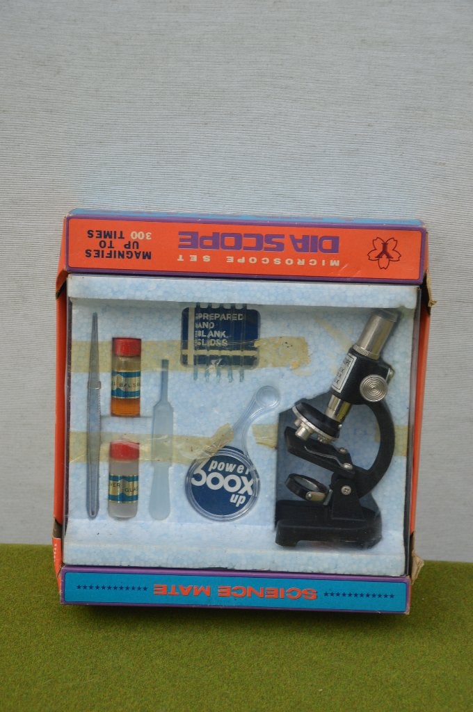 vintage Microscoop Set Kit "Dia Scope" Science Mate in doos, Ophalen of Verzenden, Gebruikt, Minder dan 400x, Biologische microscoop