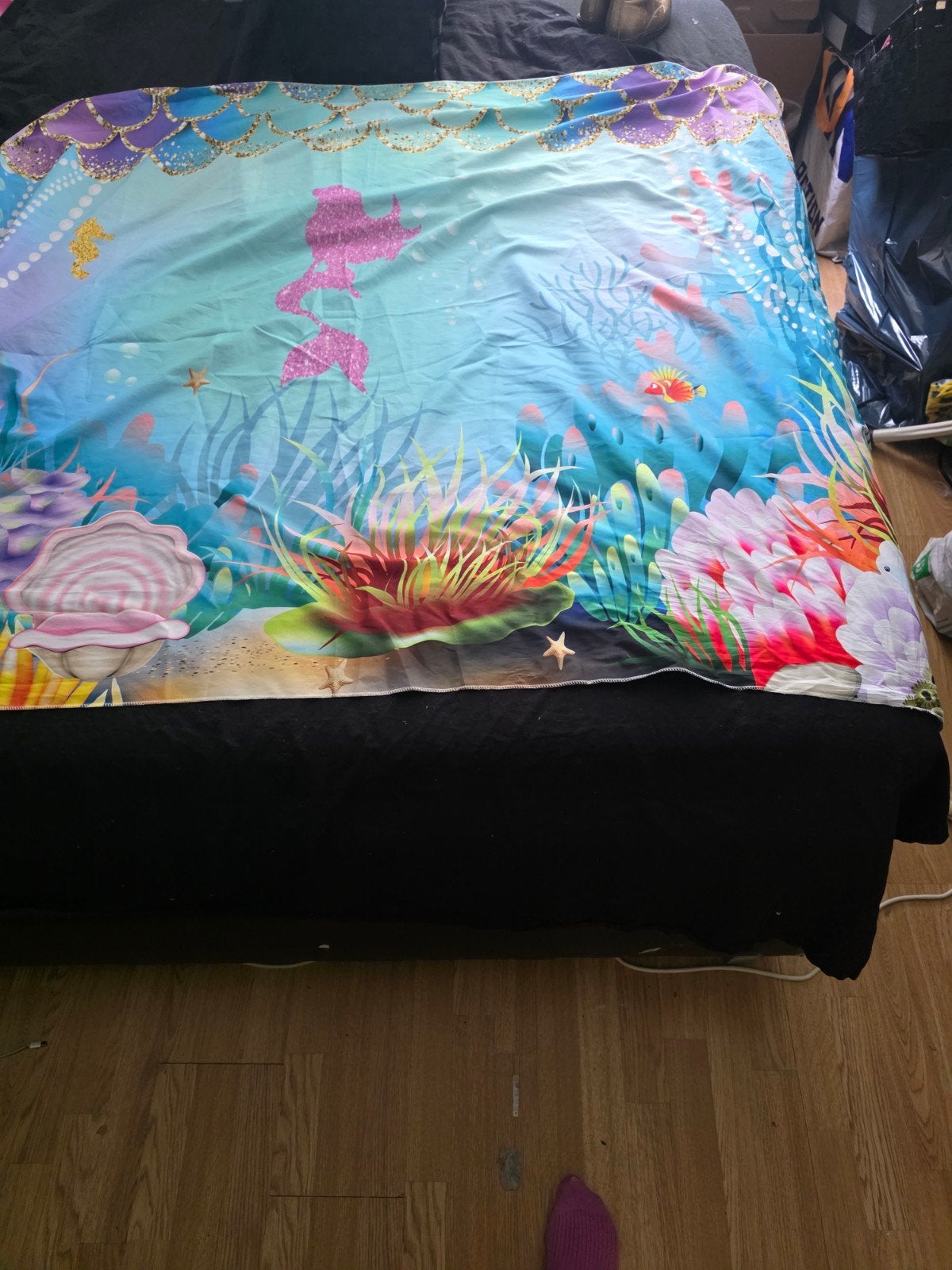 Zeemeermin tafelkleed, Gebruikt, Dekbedovertrek, Ophalen of Verzenden, Kinderbed